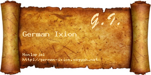 German Ixion névjegykártya